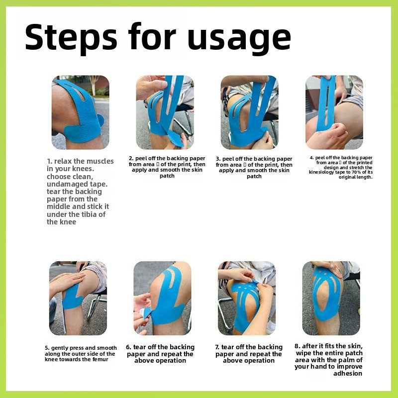Pre-Cut Knee Muscle Tape Waterproof Elastic Bandage for Sports Support