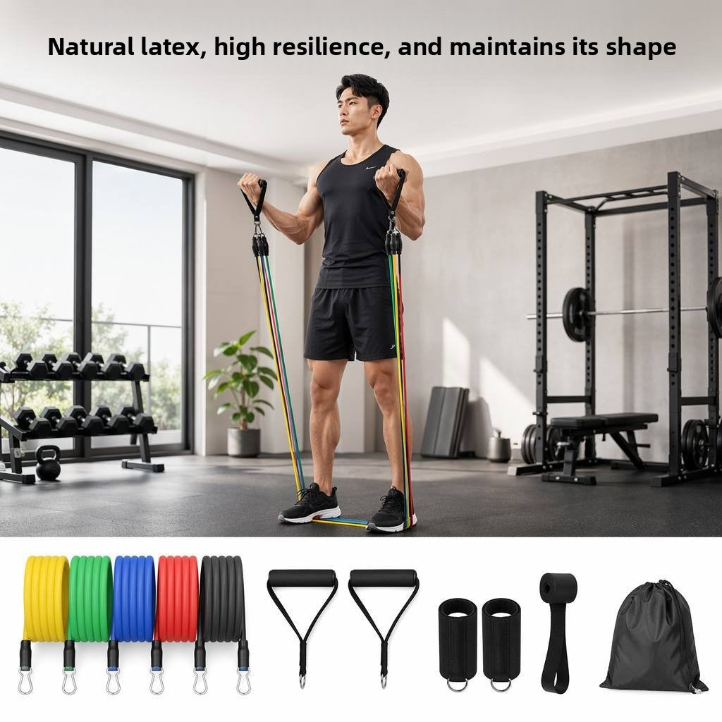 Fitness Resistance Band Set 11 Pieces for Home Workout Strength Training