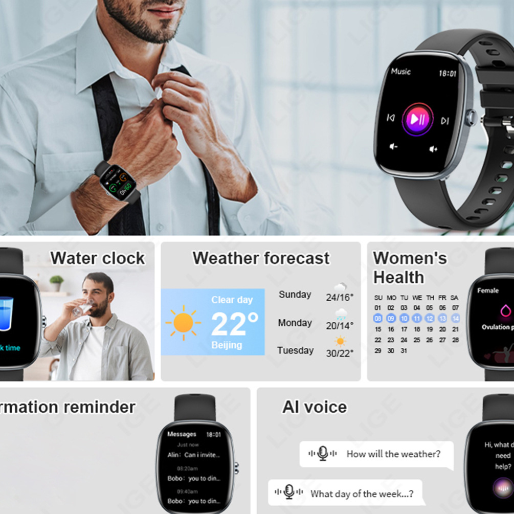 Bluetooth Smart Watch with Health Monitoring