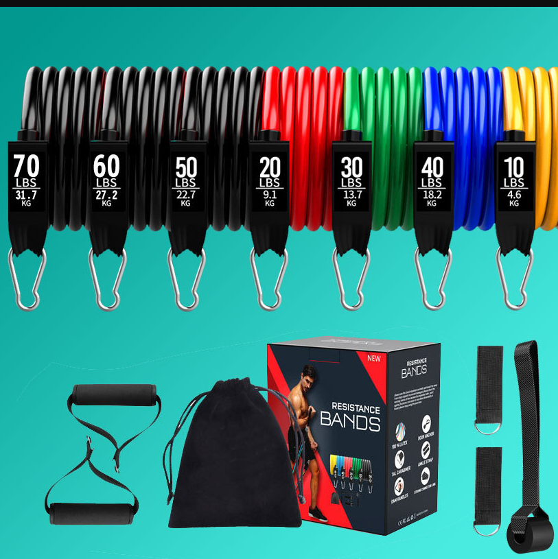 11-piece combined fitness exercise resistance rope set