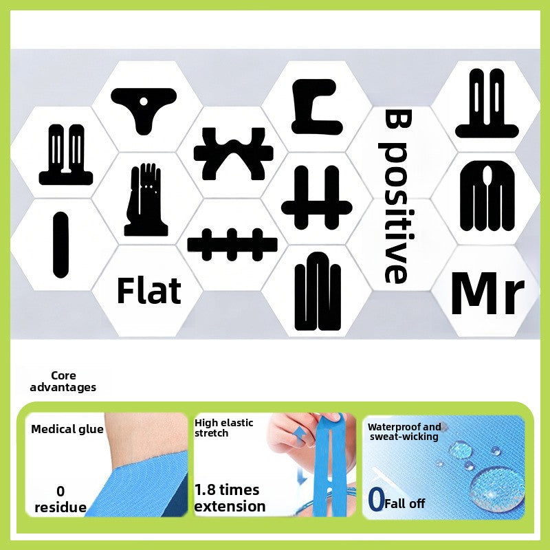 Pre-Cut Knee Muscle Tape Waterproof Elastic Bandage for Sports Support