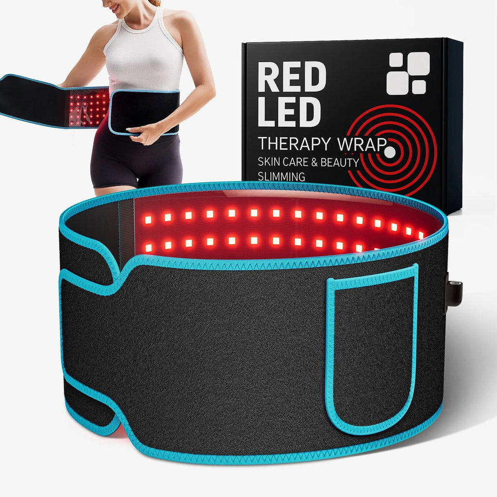 Portable LED Red Light Therapy Belt with Heating and Massage