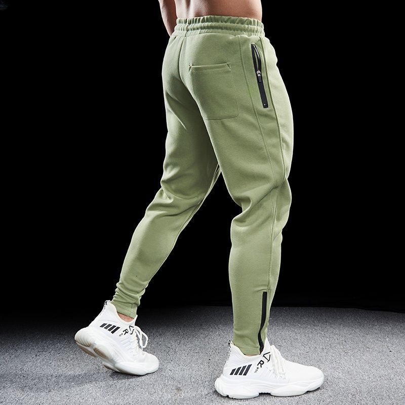Mens Stretch Running Pants with Zipper