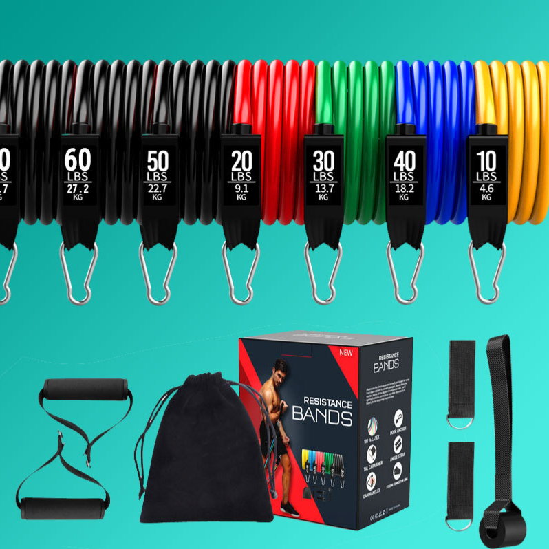 11-piece combined fitness exercise resistance rope set