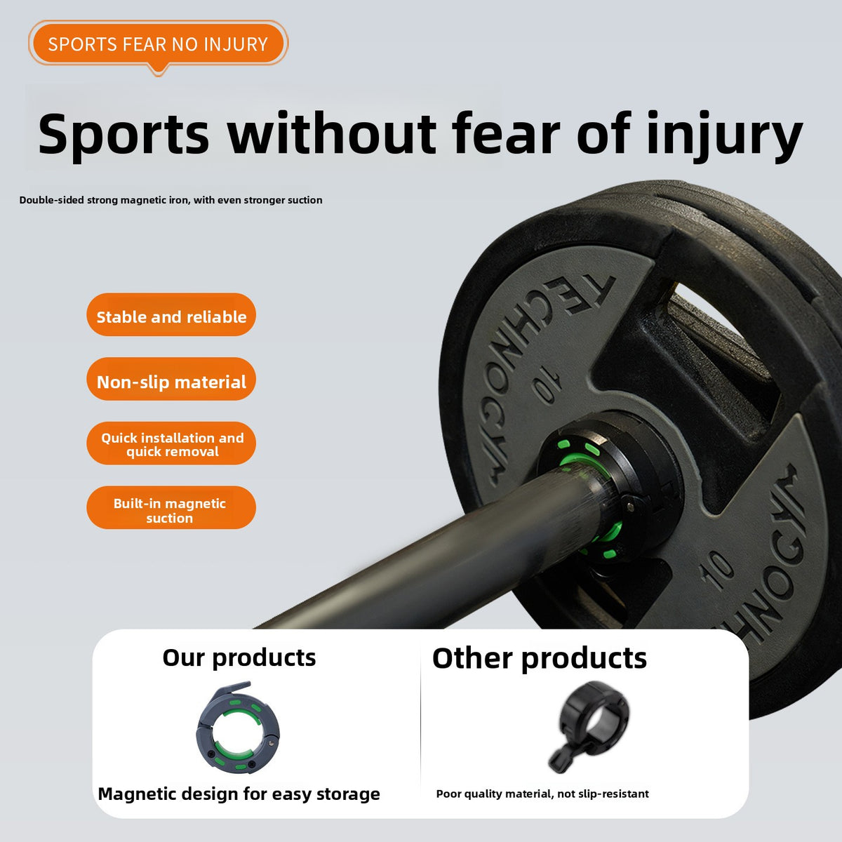 Fitness Barbell Magnetic Snap Lock Collar