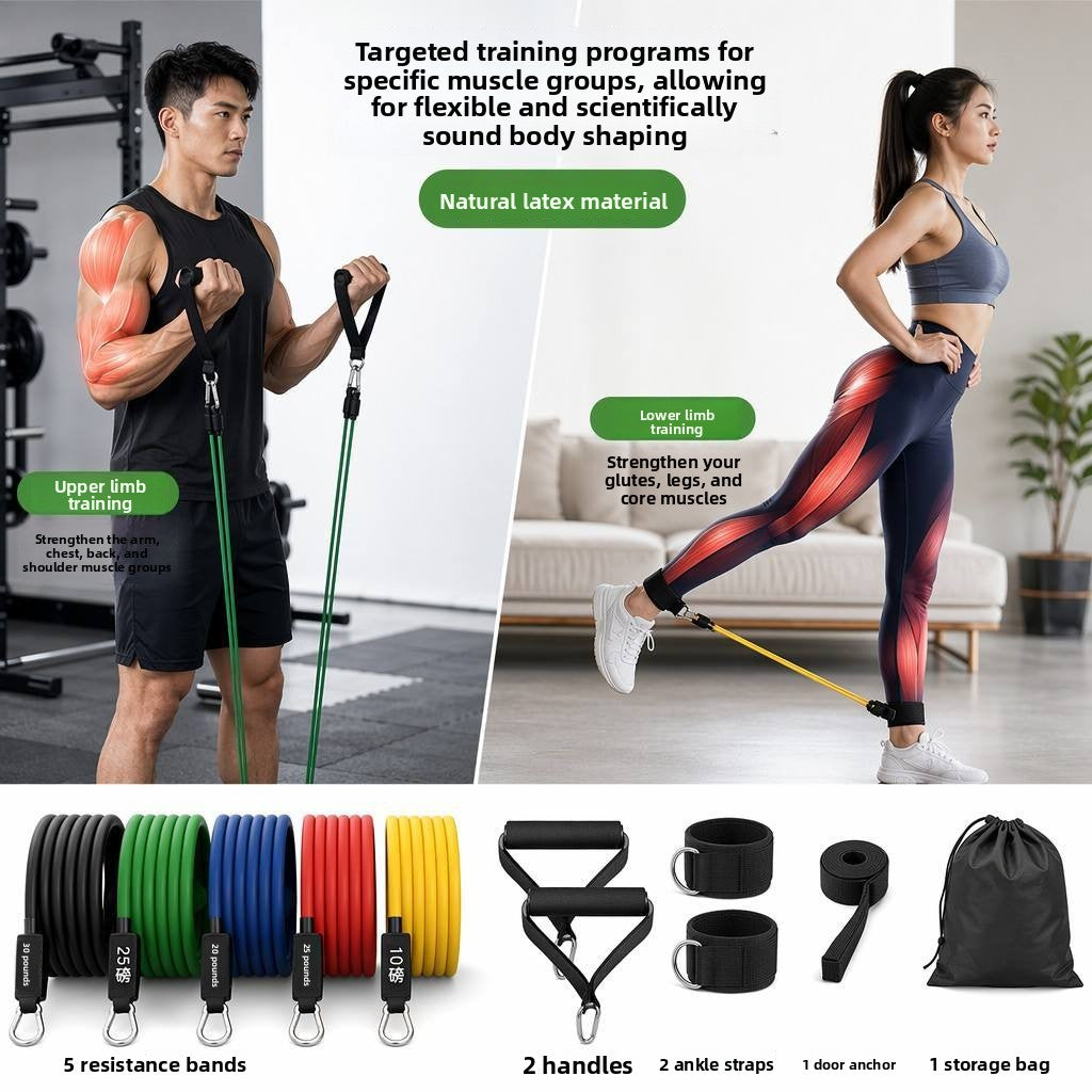 Fitness Resistance Band Set 11 Pieces for Home Workout Strength Training