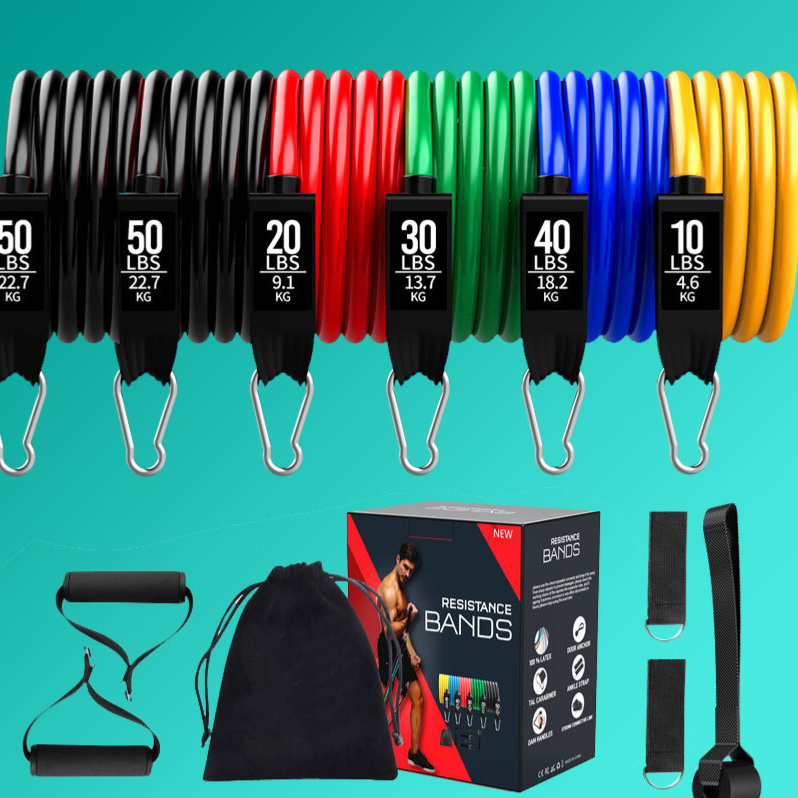 11-piece combined fitness exercise resistance rope set