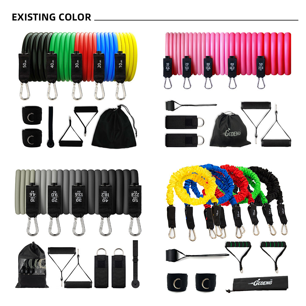 Fitness Resistance Band Set 11 Pieces for Home Workout Strength Training