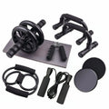 Ab Wheel 7-Piece Set ? Indoor Fitness Equipment, Jump Rope, Push-Up Stand
