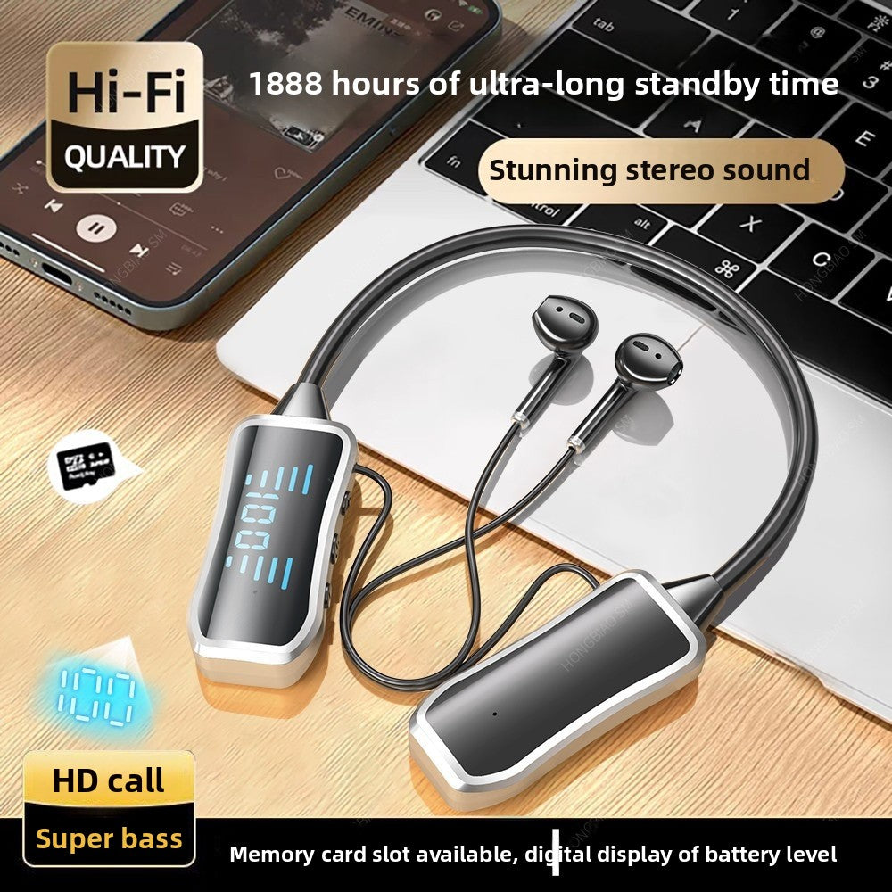 Wireless Bluetooth Neckband Earphones with Digital Display