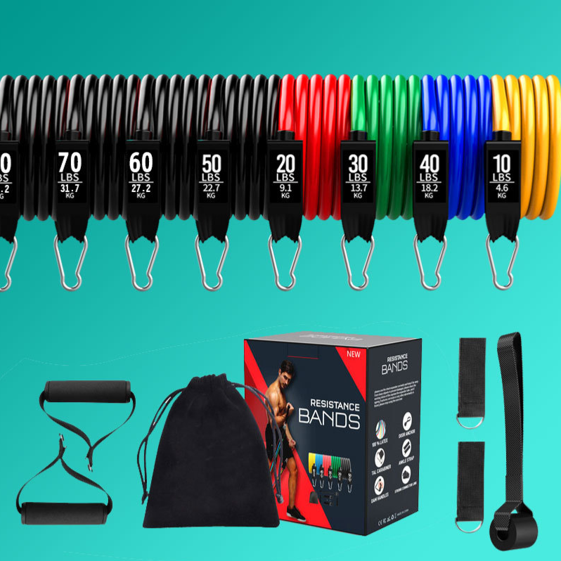 11-piece combined fitness exercise resistance rope set